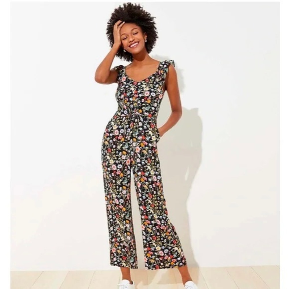 LOFT petite floral jumpsuit